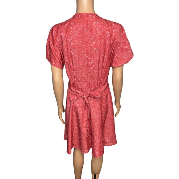 Marine Layer Camila Mini Dress size M Floral V neck Button Front Tencel - Picture 5 of 15